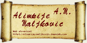 Alimpije Maljković vizit kartica